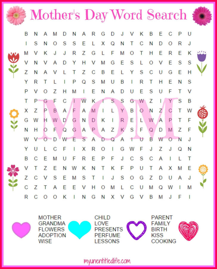 Mother’s Day Word Searches Printable