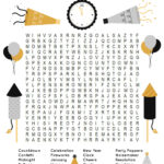 New Year S Word Search For Kids Adults 10 New Year S Eve Activities