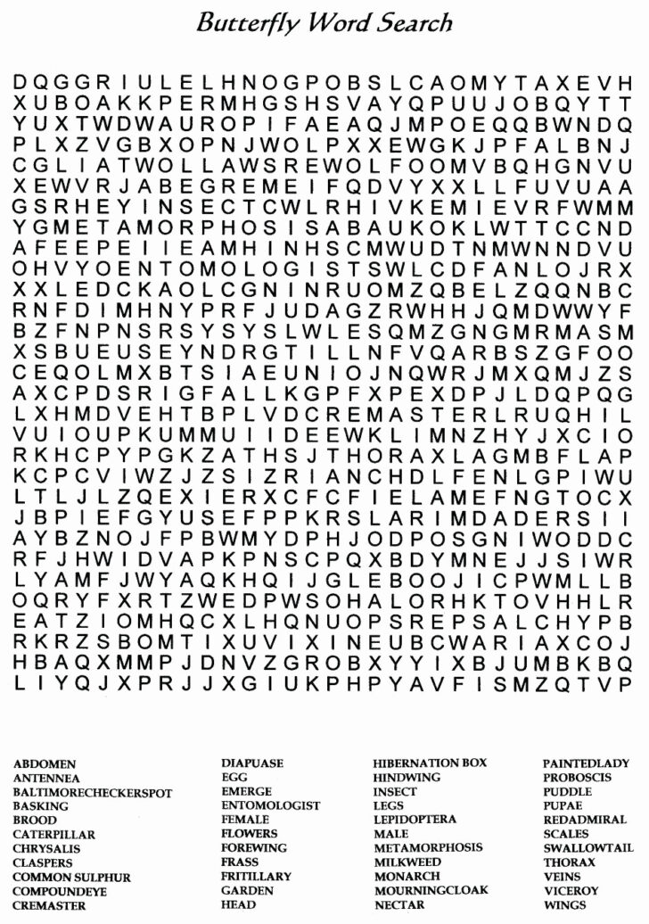 Word Search Printable Free Difficult