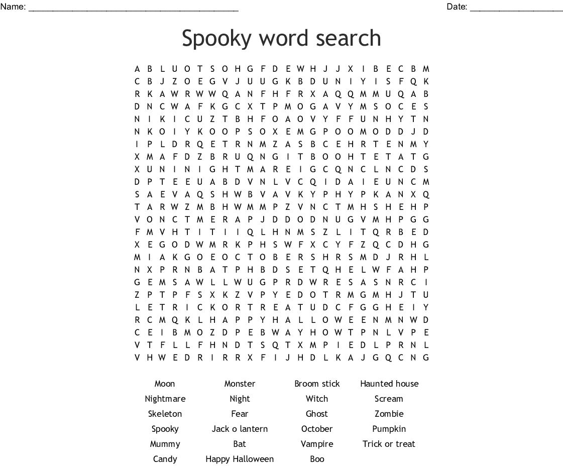 October Word Search Printable Word Search Printable Printable Word Search