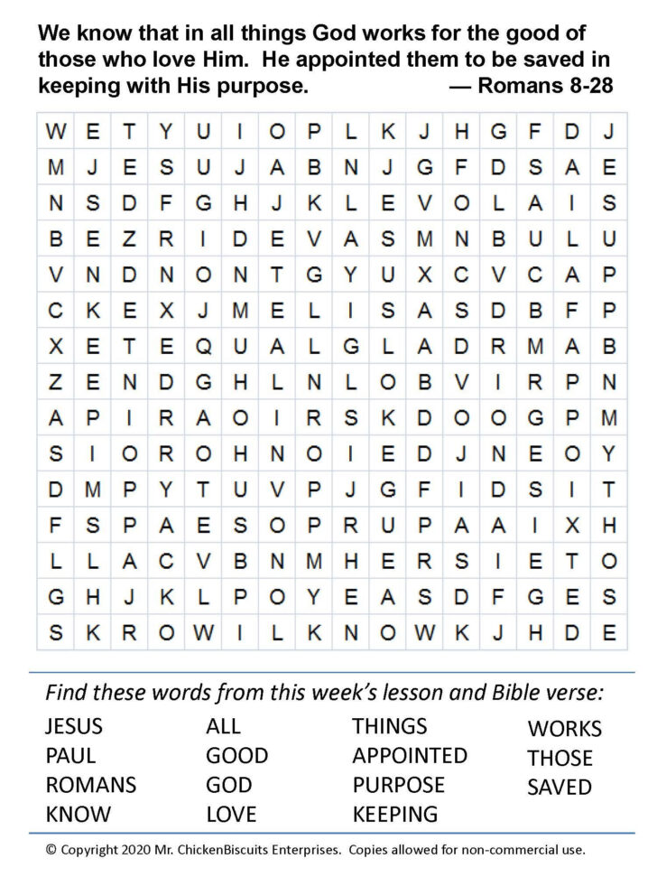 Printable Bible Word Search Puzzles For Kids