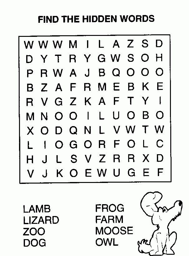 Large Print Easy Word Search Printable