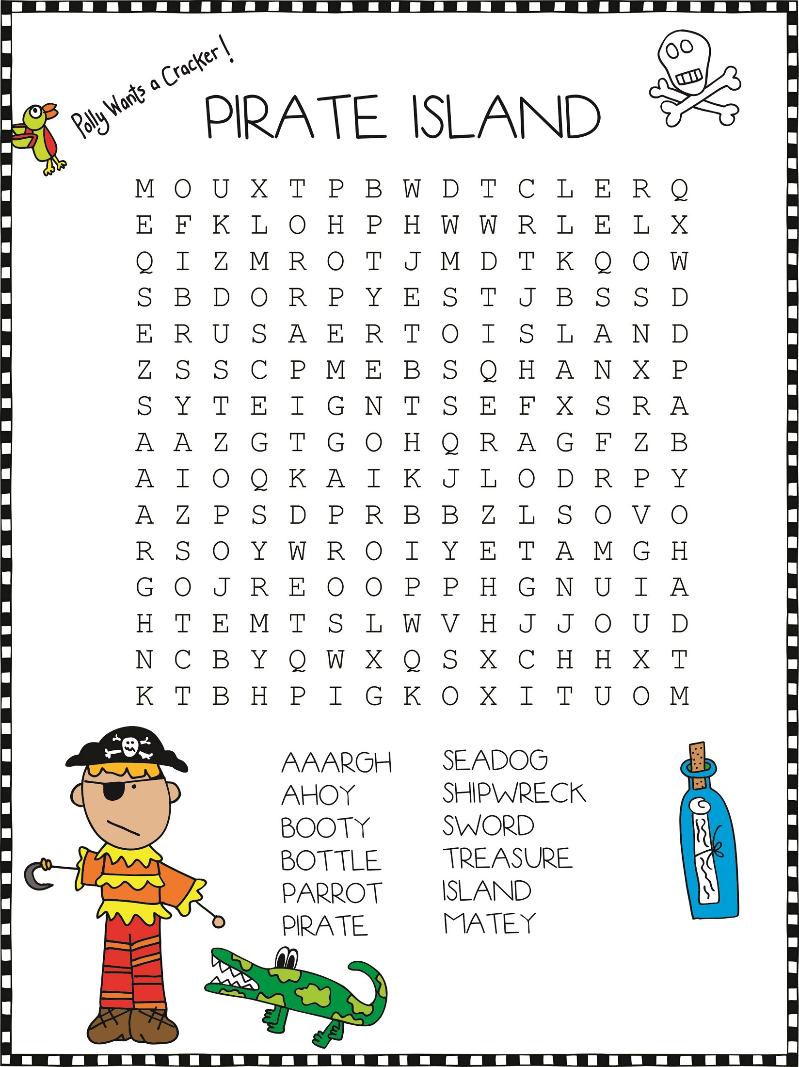 Pirate Word Search To Print Activity Shelter