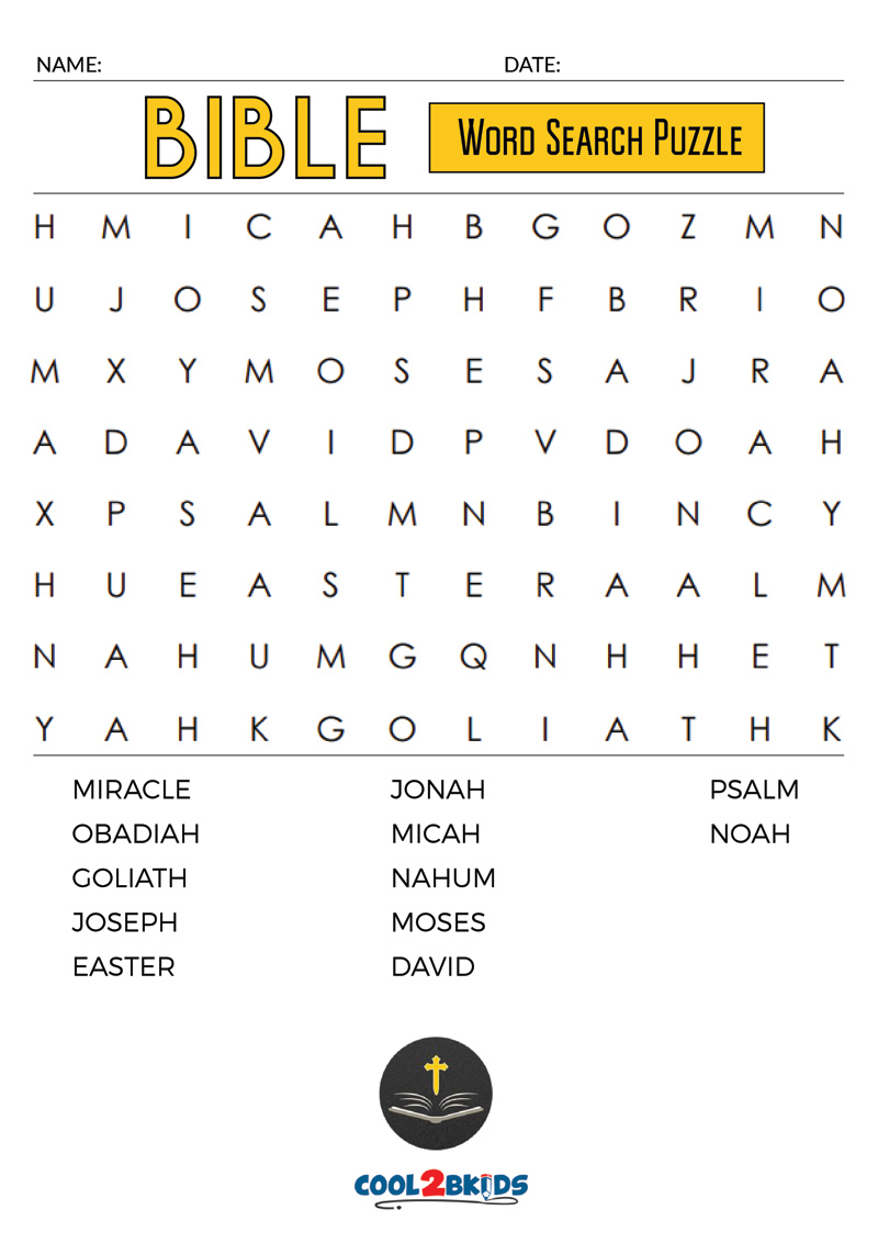 Printable Bible Word Search Cool2bKids