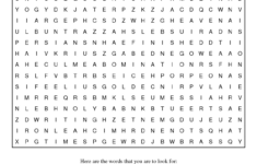 Printable Bible Word Search Puzzles For Youth Word Search Printable