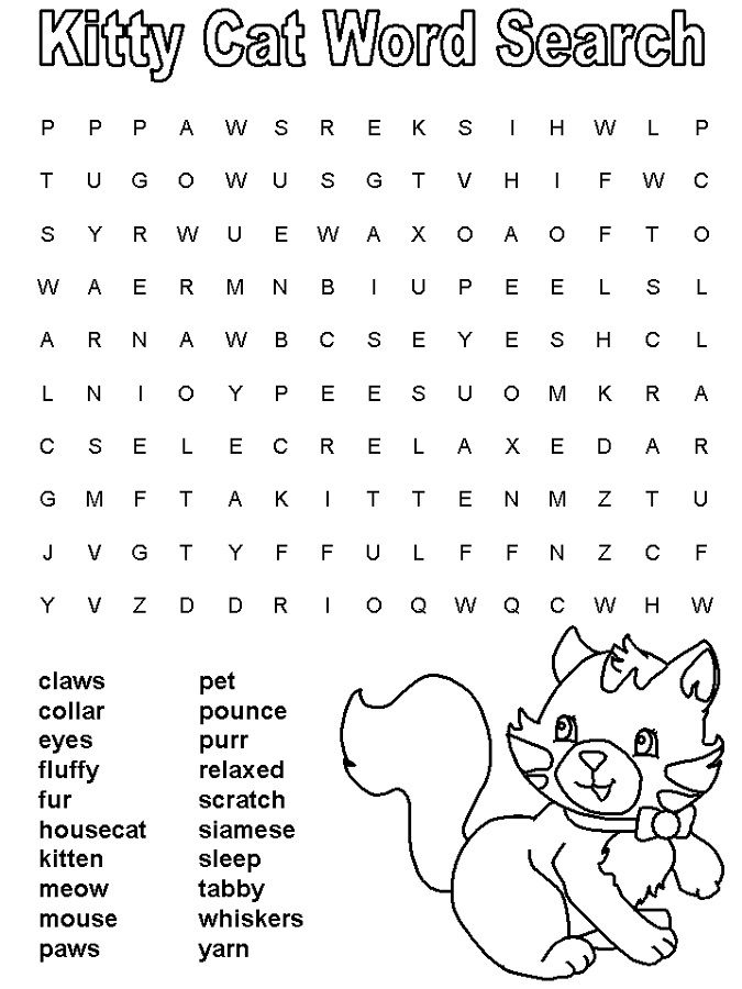 Printable Cat Word Searches