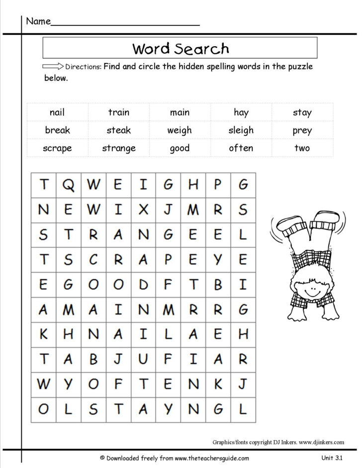 2nd Grade Crossword Printable