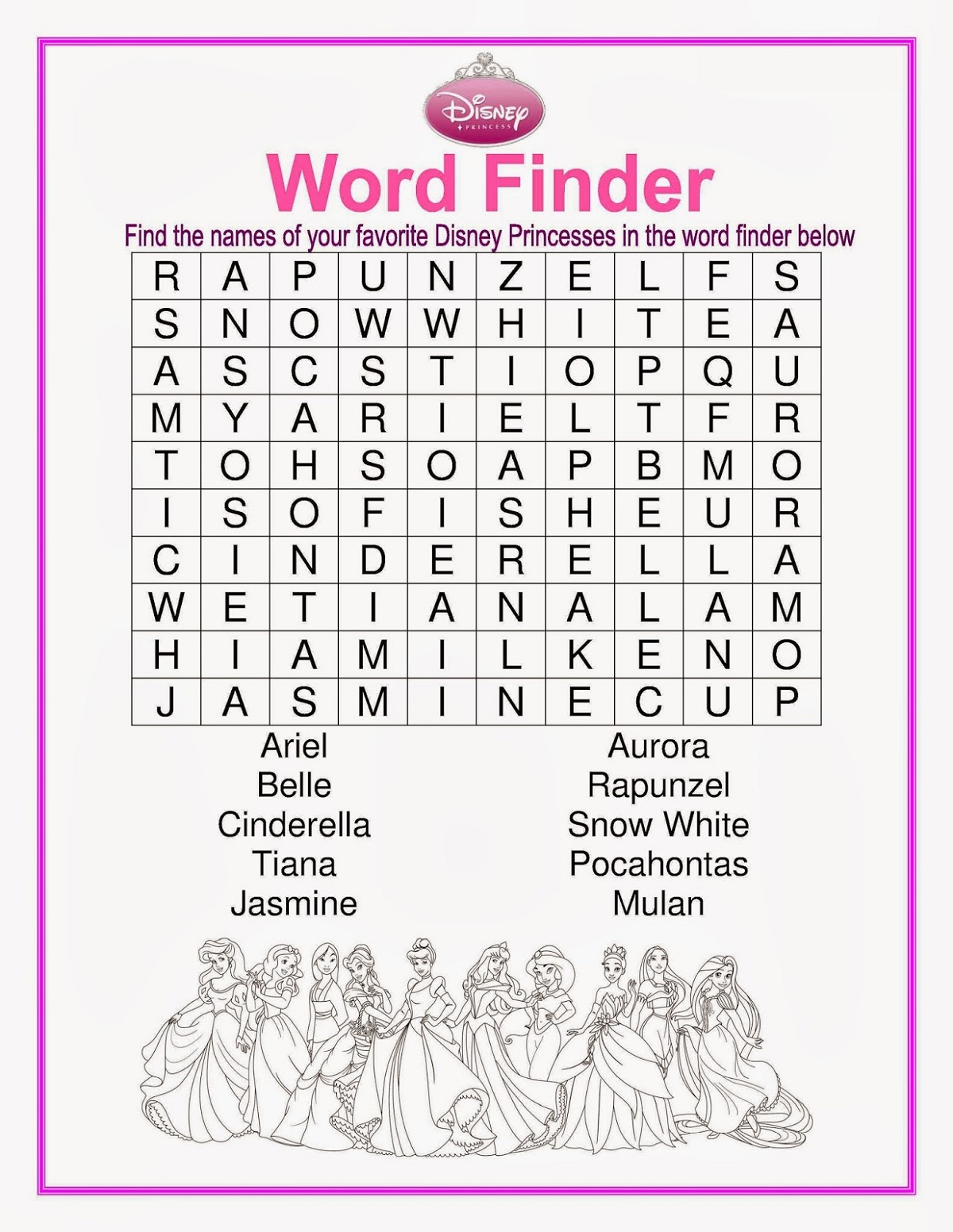 Printable Fun Disney Word Searches 101 Activity