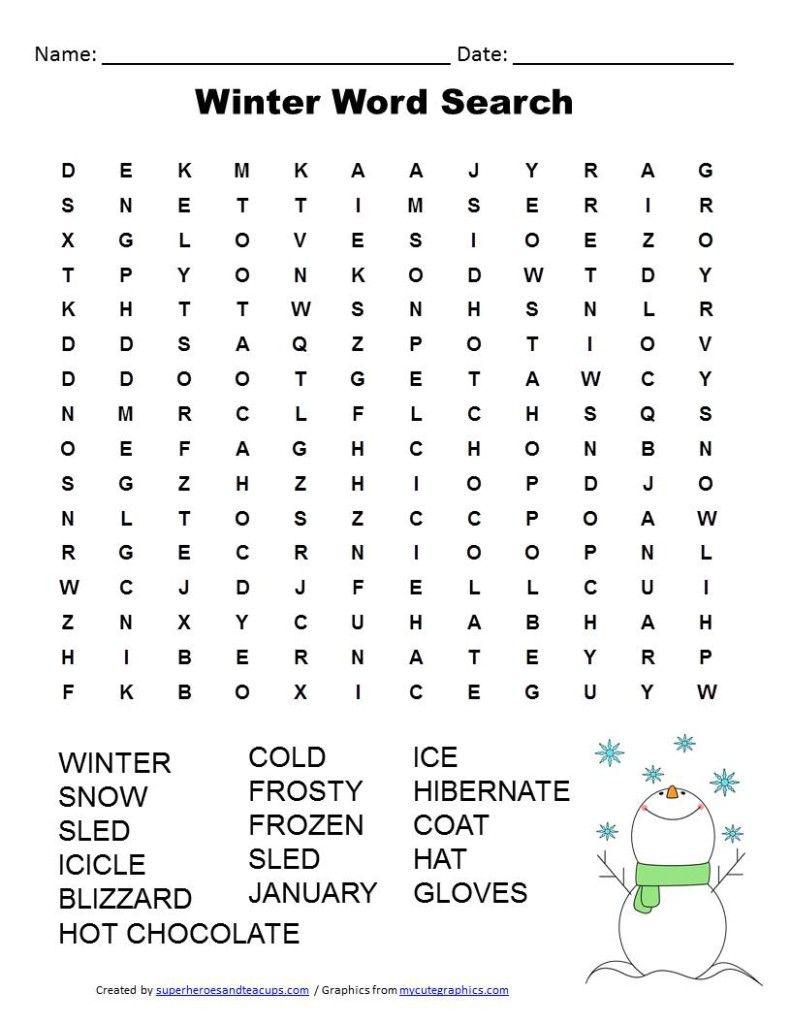 Printable January Crossword Puzzles Printable Crossword Puzzles