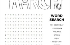 Printable March Word Search
