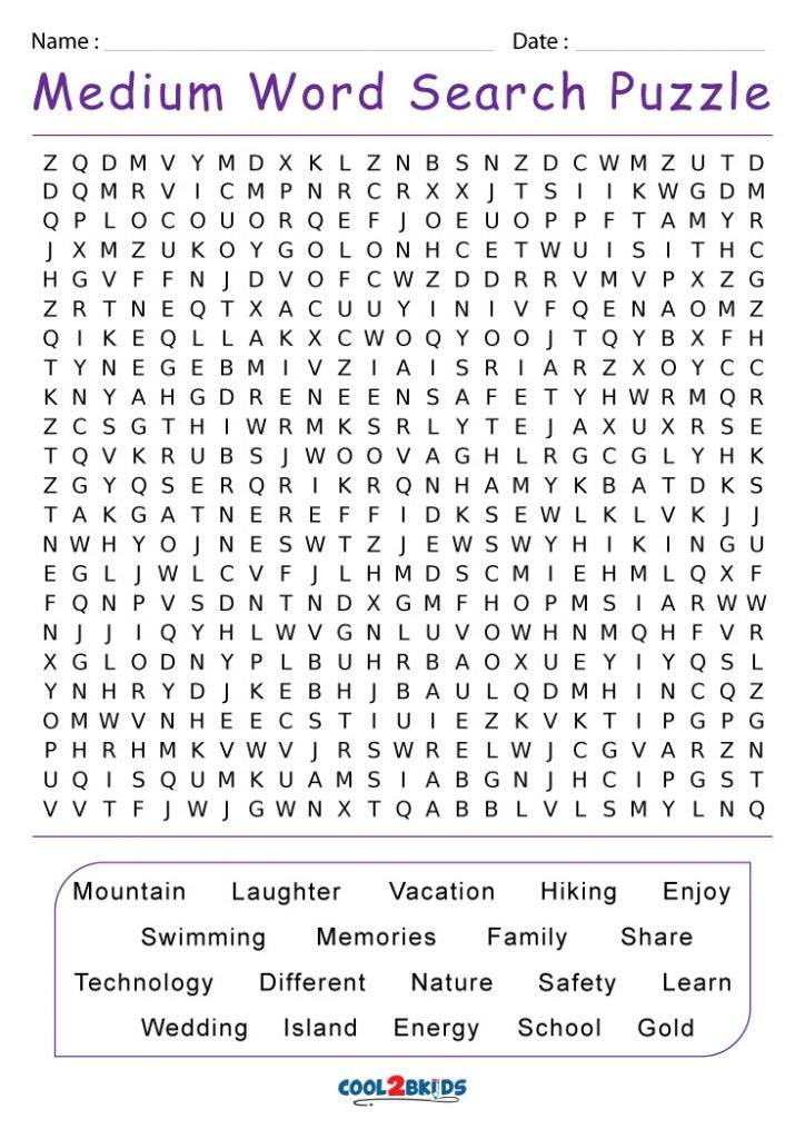 Word Search Printable Medium Difficulty Printable Word Search