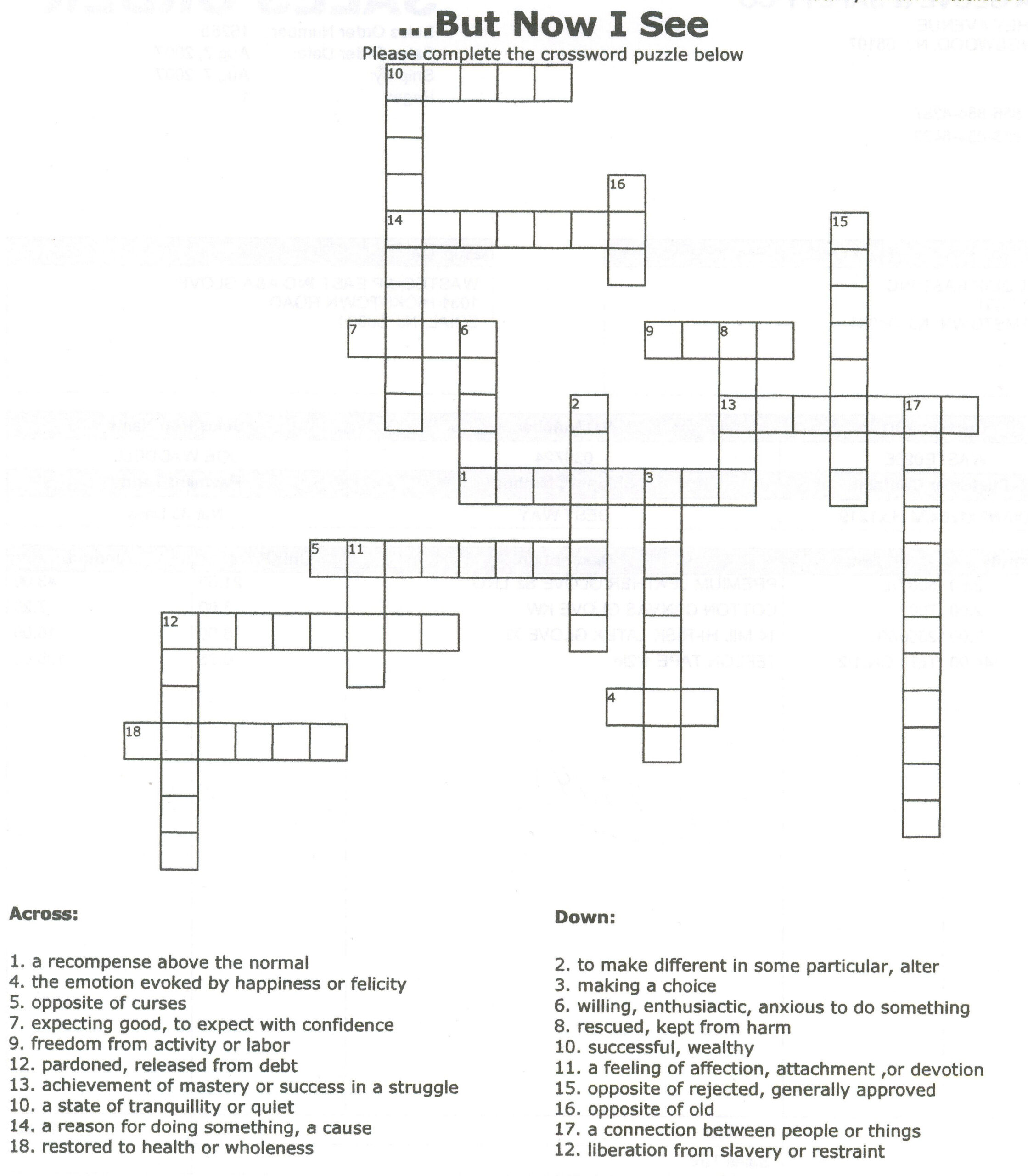 Printable Puzzles For Adults Free Printable Crossword Puzzle For 