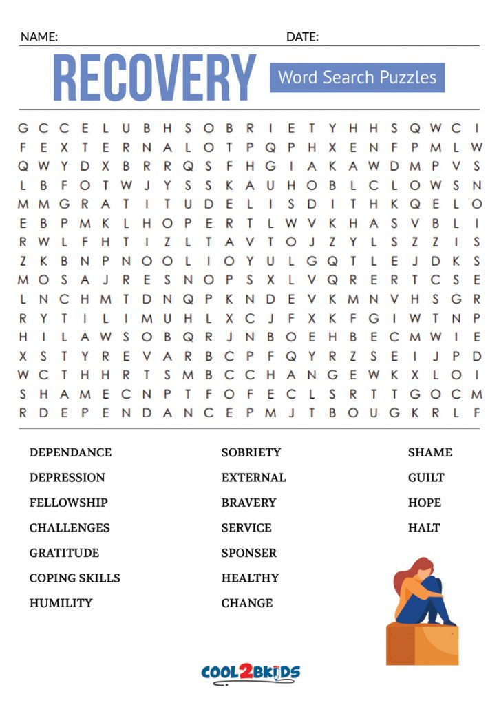 Printable Recovery Word Search Cool2bKids