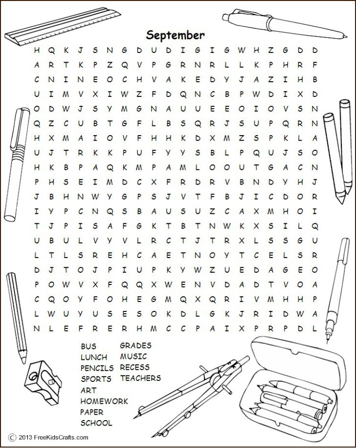 Printable September Word Search Printable Word Search