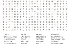 Printable Sports Word Search Cool2bKids