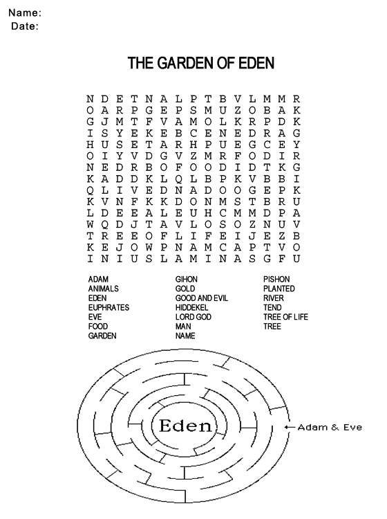 Printable Word Search Church Worksheet