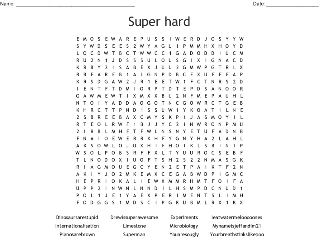 Printable Word Searches For Adults Hard PDF Word Search Printable ...