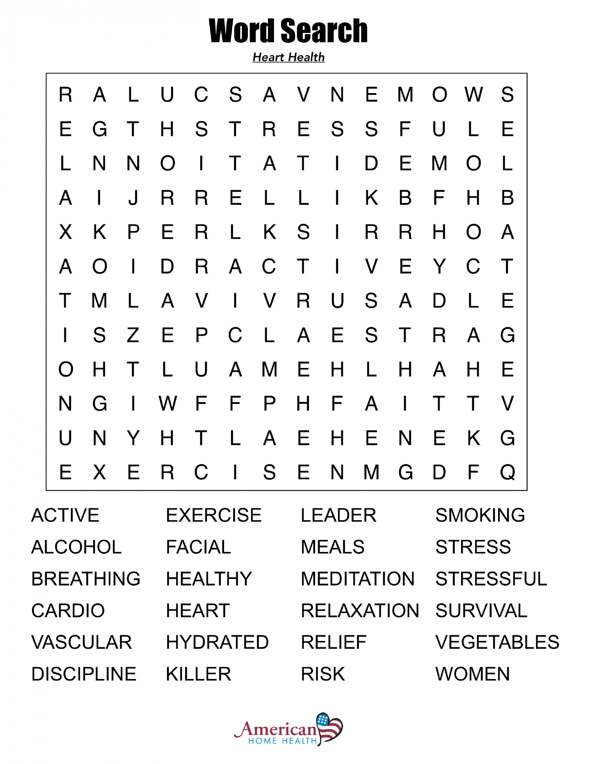 Printable Word Searches For Adults Large Print Word Search Printable