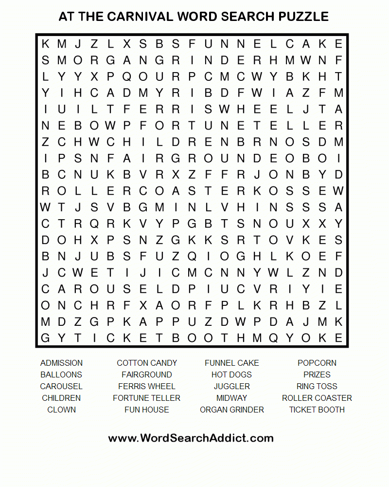 Printable Word Searches For Teens Word Search Printable