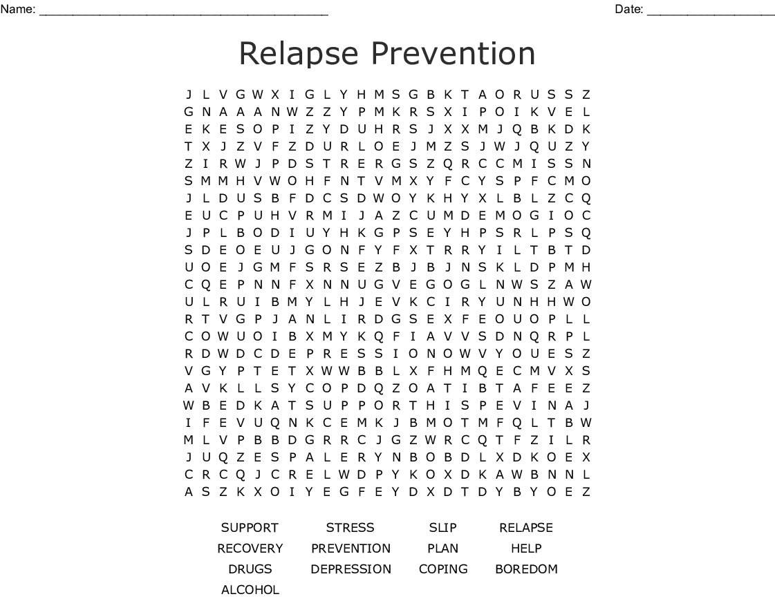 Recovery Word Search Puzzles Printable Word Search Printable