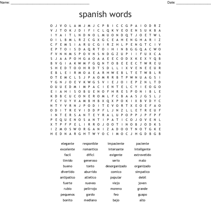 Printable Word Searches For Adults In Spanish