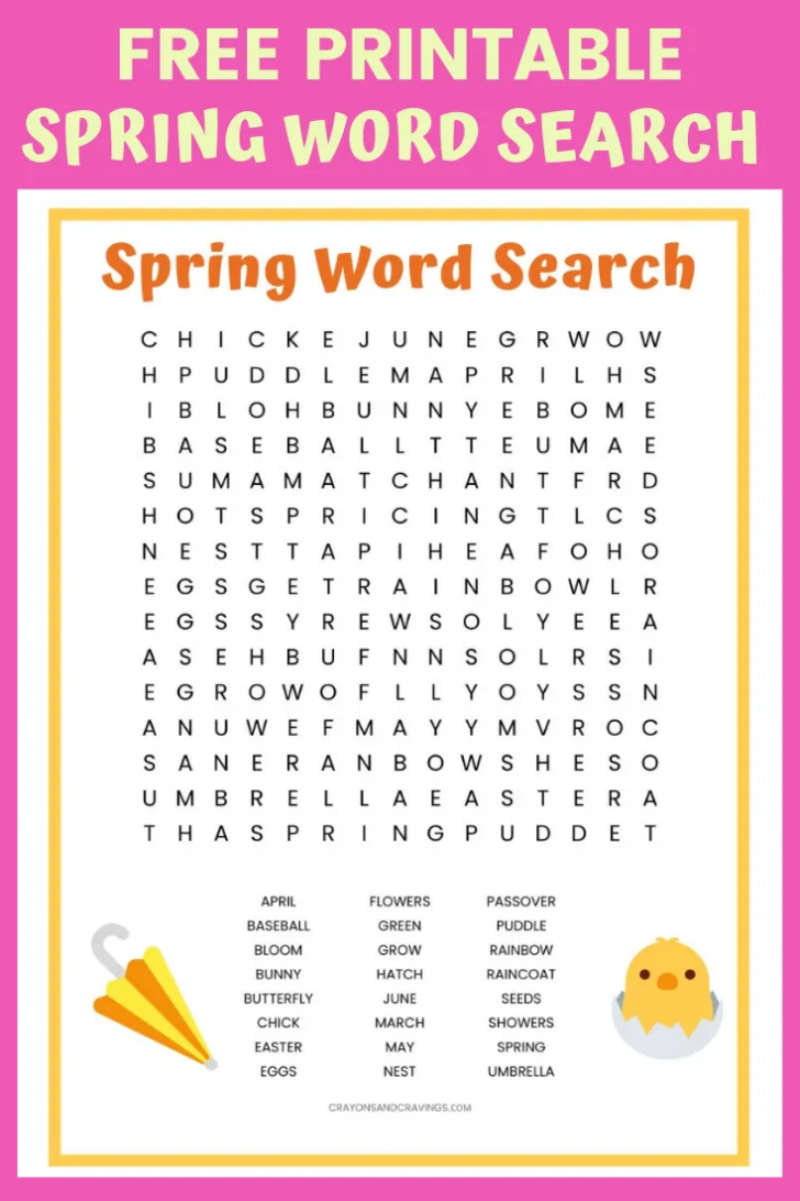 Word Find Puzzles Printable For Kids