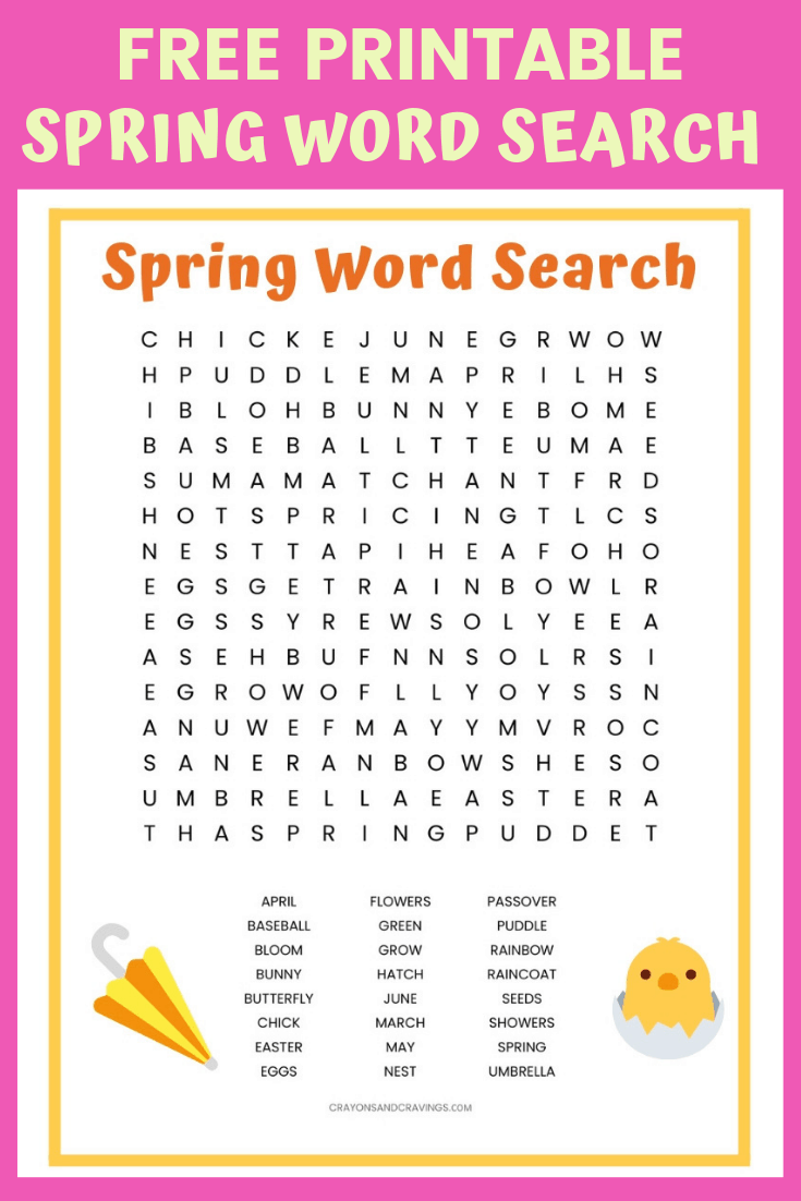 Spring Word Search FREE Printable Worksheet For Kids Spring Words 