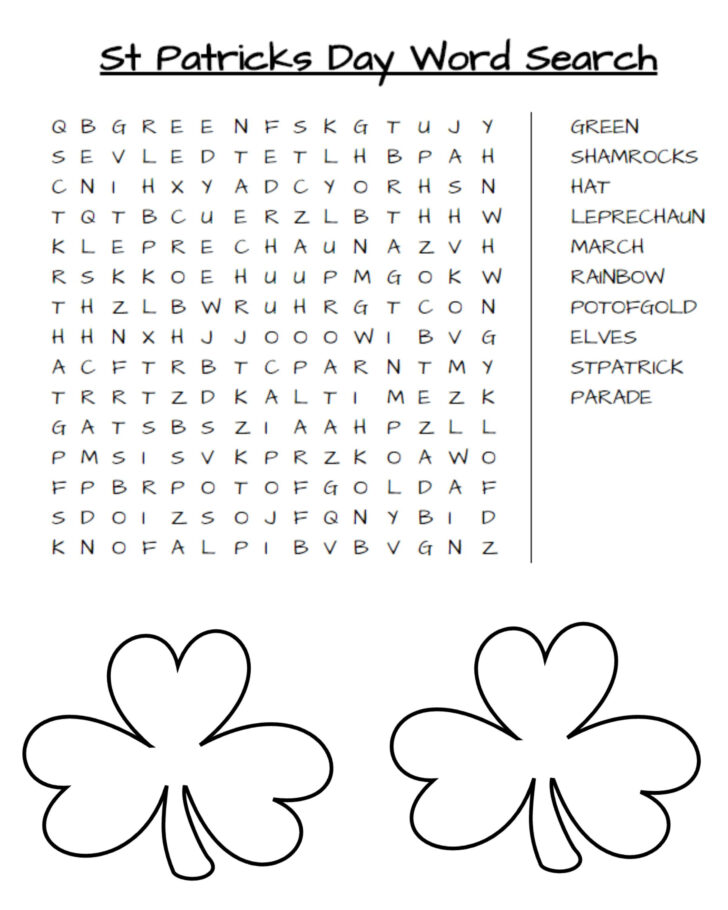 Free Printable St Patrick’s Day Word Search