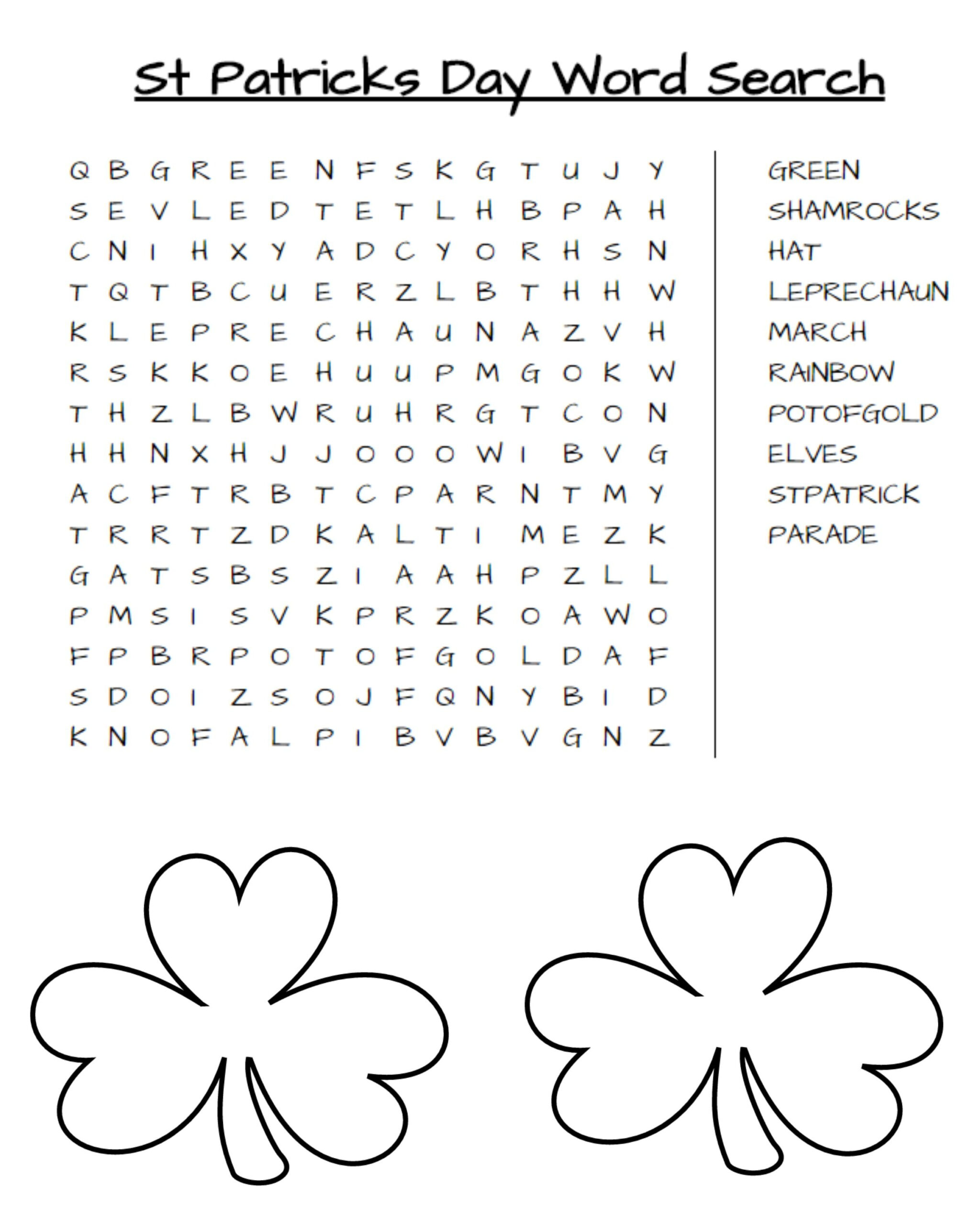 St Patrick s Day Word Search Free Printable Simply Southern Mom