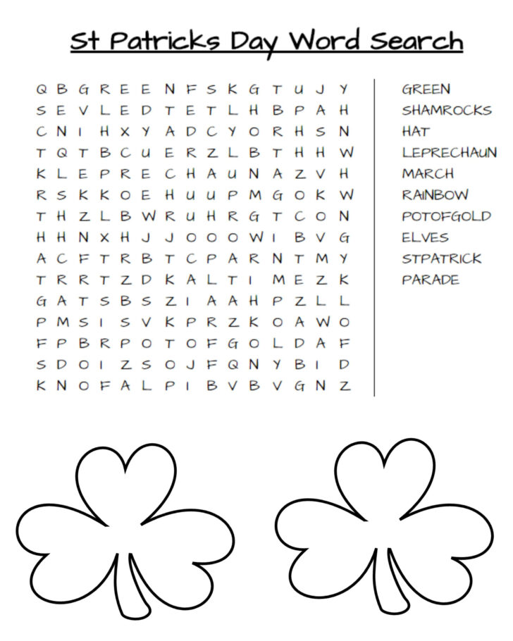 Saint Patrick’s Day Word Search Printable