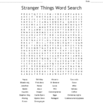 Stranger Things Word Search WordMint