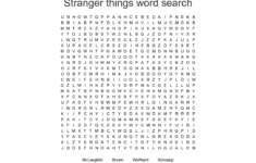 Stranger Things Word Search WordMint