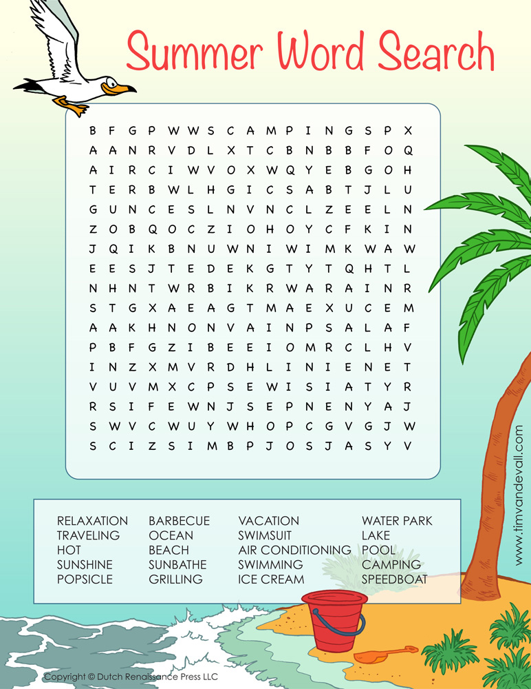 Summer Word Search Tim s Printables