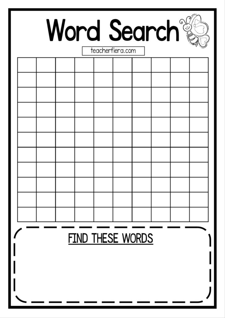 Word Search Template Free Printable