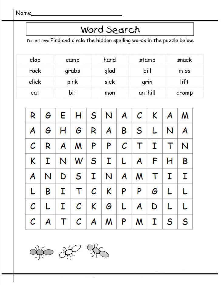 Word Search Printable For Kids 3rd Grade