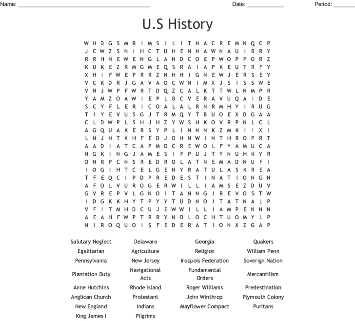 History Word Search Printable