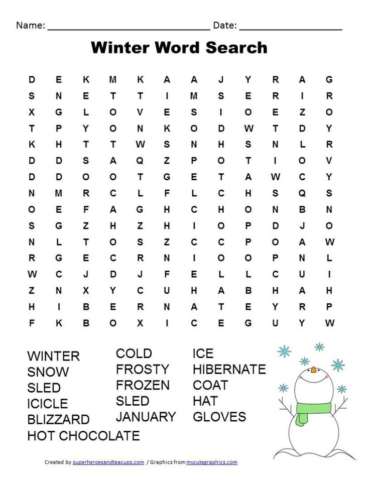Winter Word Search Free Printable Superheroes And Teacups Winter 