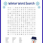 Winter Word Search Free Printable Worksheet