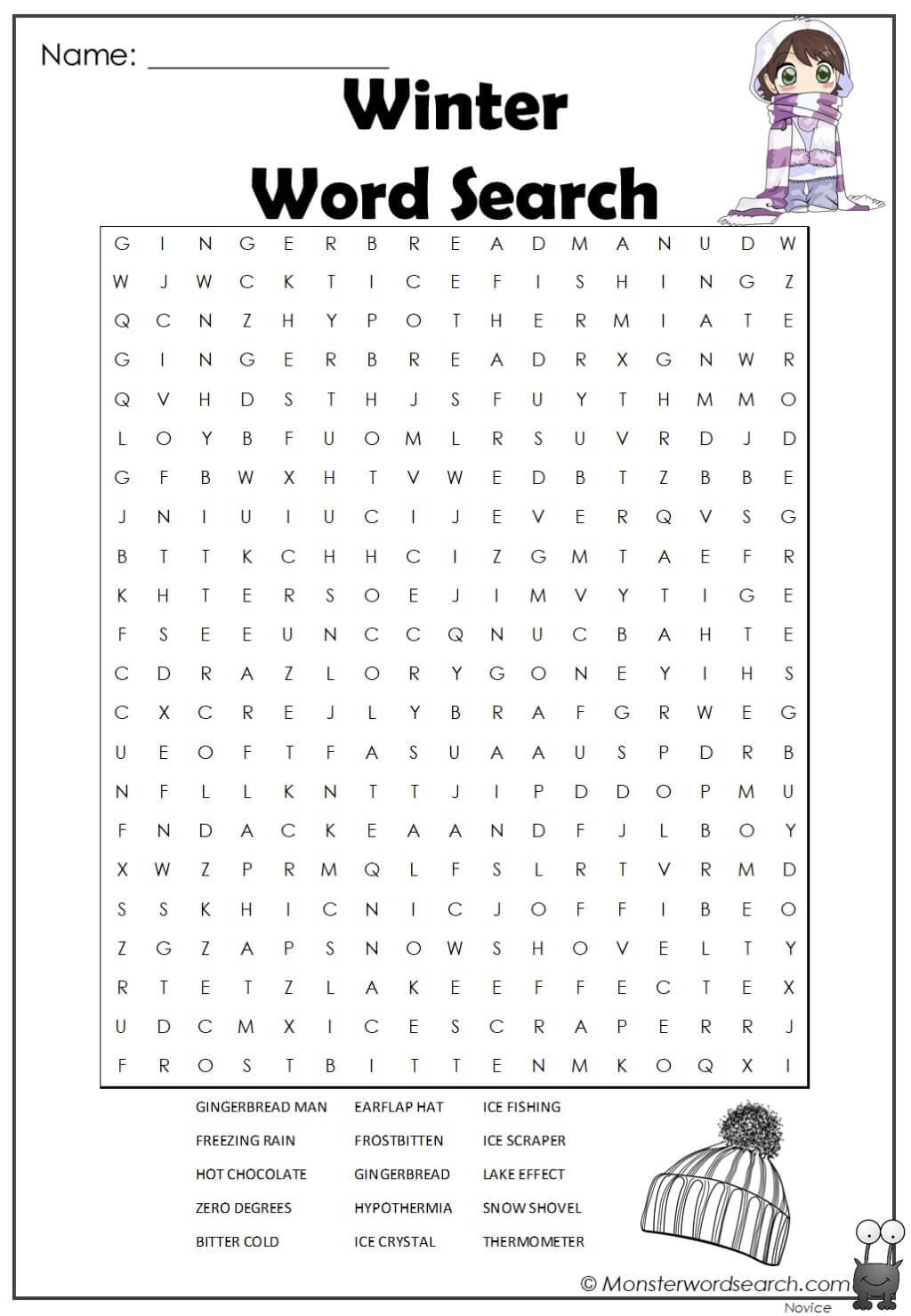 Winter Word Search In 2020 Winter Words Winter Word Search 