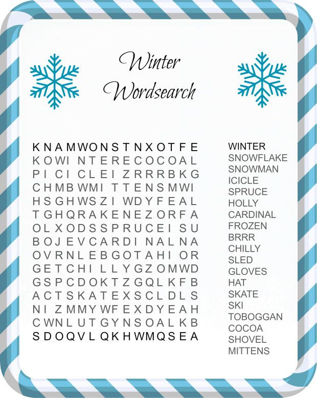 Winter Word Search Printable Search Results Calendar 2015 