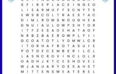 Winter Word Search Printable Worksheet With 24 Winter Themed Vocabulary