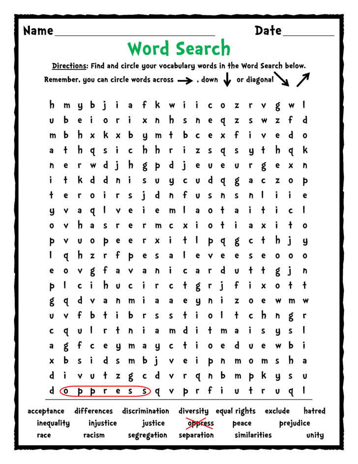 Black History Month Word Search Printable