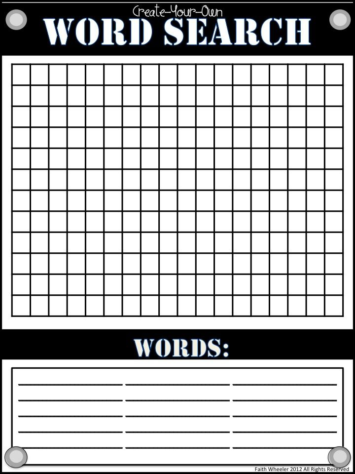 Word Search Template Freebie For Spelling Phonics Or Sight Words My 