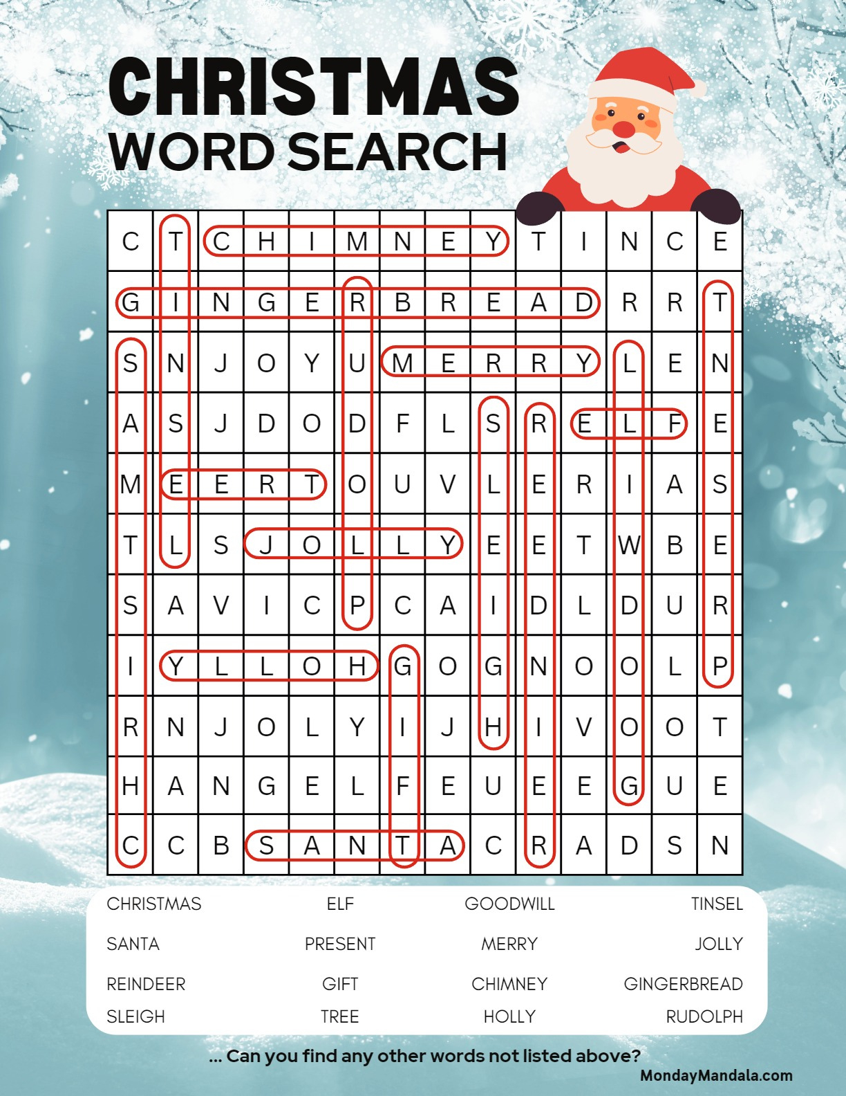 18 Christmas Word Searches (Free Pdf Printables) in Christmas Word Search Puzzle Answers