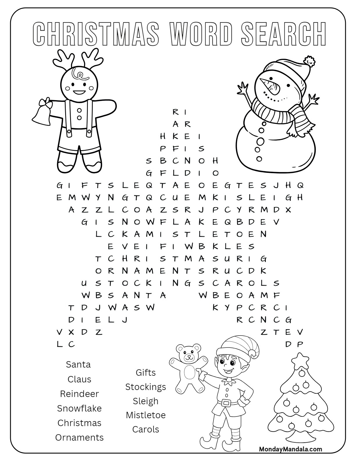 18 Christmas Word Searches (Free Pdf Printables) inside Christmas Word Search Coloring Pages