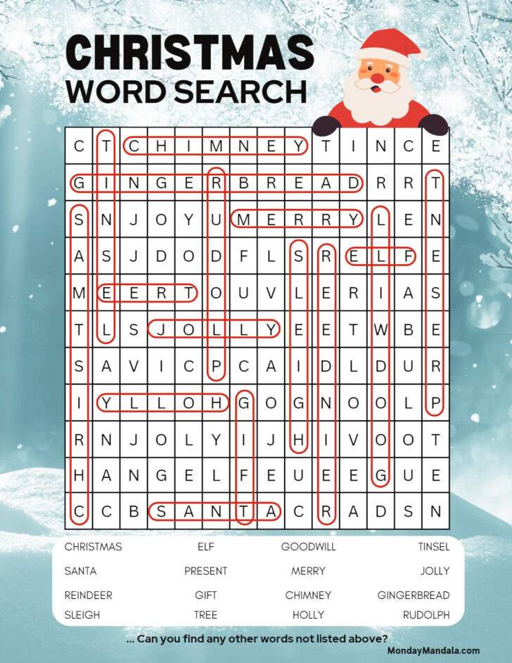 Christmas Word Searches Hard