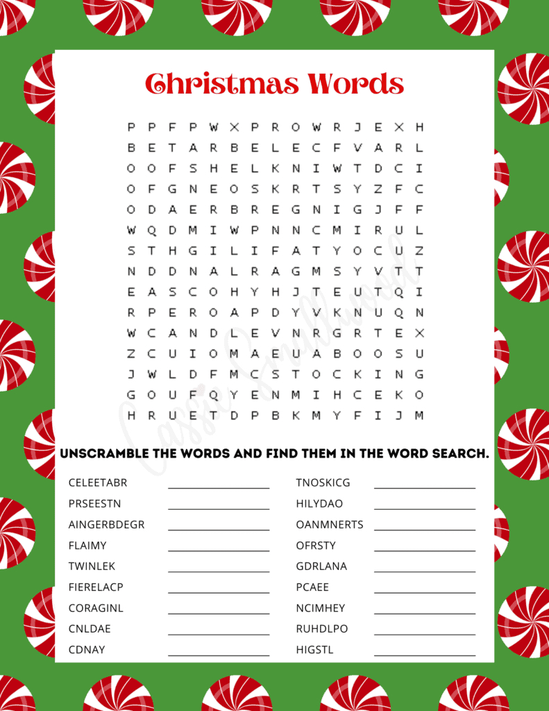 6 Fun Christmas Word Search Free Printables - Cassie Smallwood intended for Christmas Word Search Pro