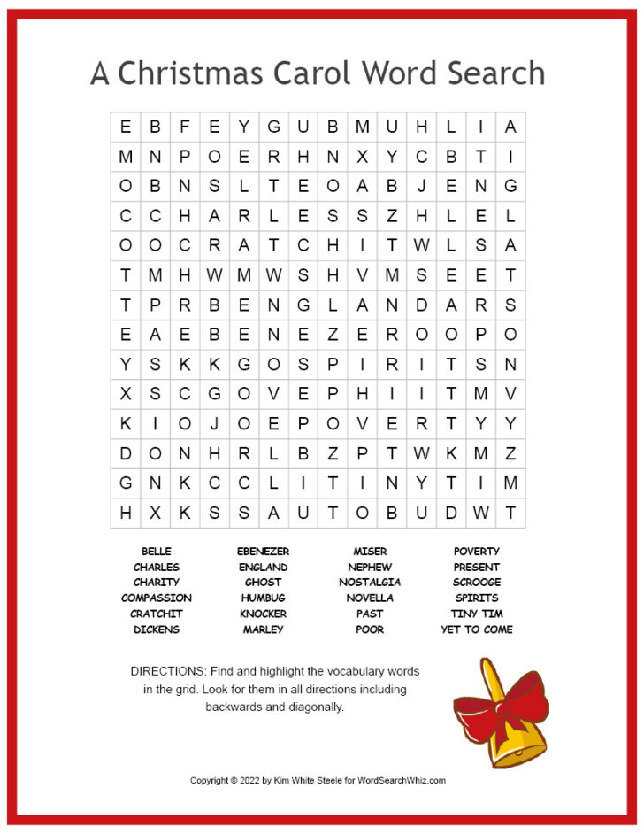 Word Search A Christmas Carol