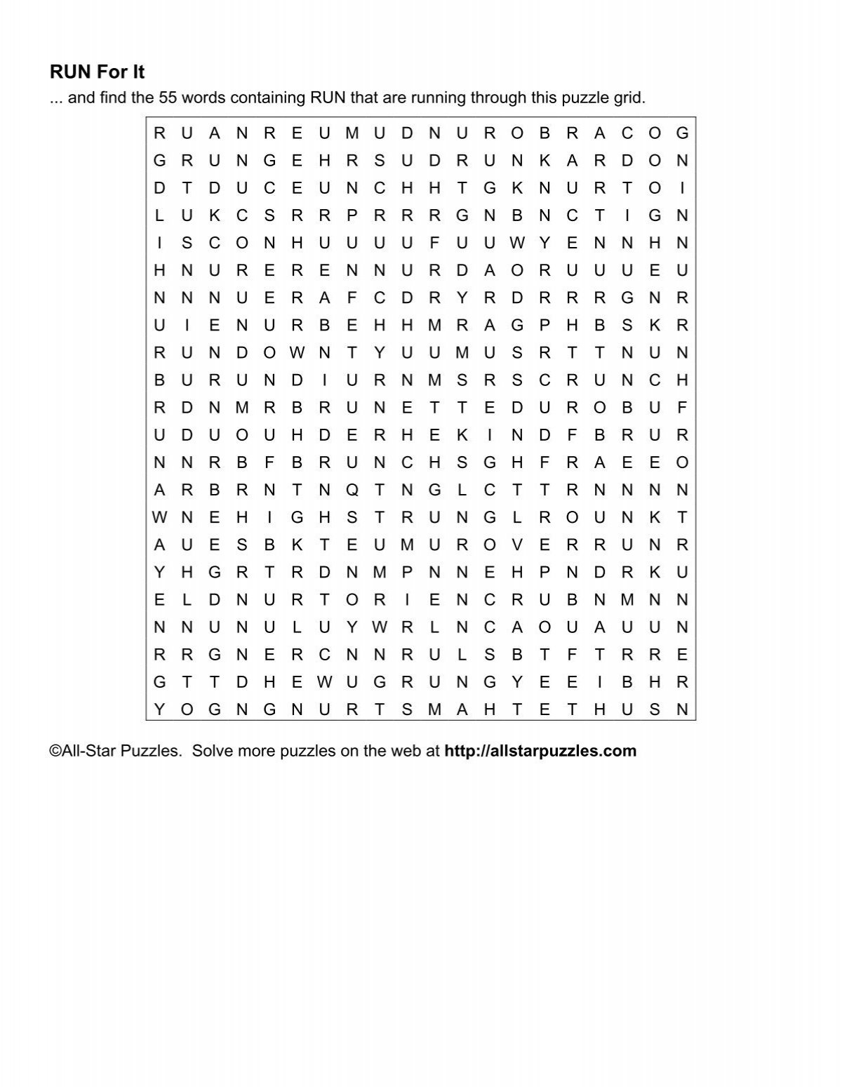 A Pdf File Of The Run For It Word Search Puzzle - All-Star Puzzles regarding All Star Puzzles Merry Christmas Word Search Answers