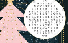Beautiful Christmas Word Search Puzzle Pink Stock Vector (Royalty regarding Christmas Tree Word Search Puzzles